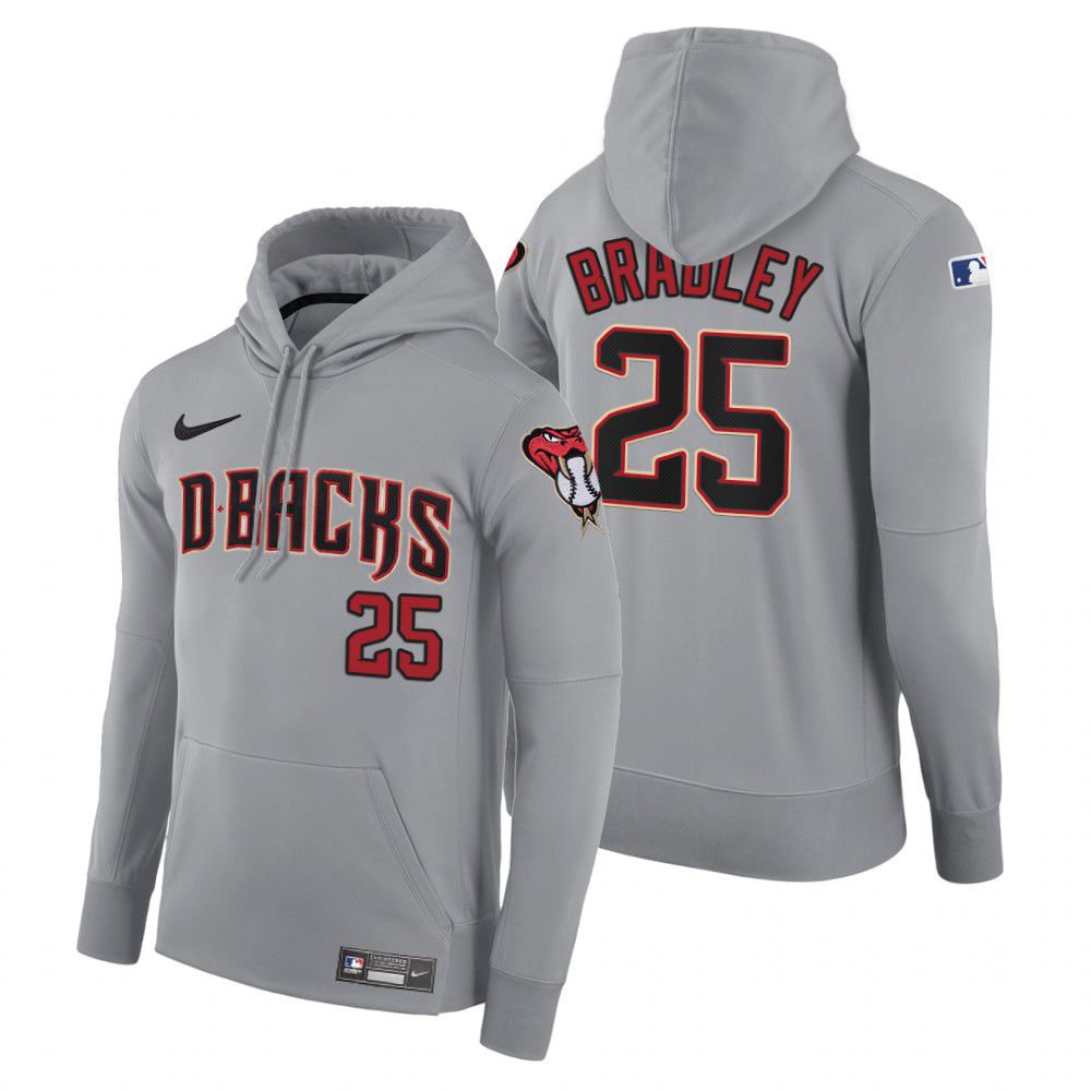 Men Arizona Diamondback #25 Bradley gray road hoodie 2021 MLB Nike Jerseys->arizona diamondback->MLB Jersey